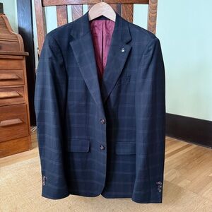 Navy Checkered Blazer